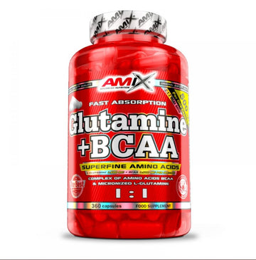 Glutamina + Bcaa´s Aminoácidos Ramificados 360 Caps - Amix - NUTRIFIT