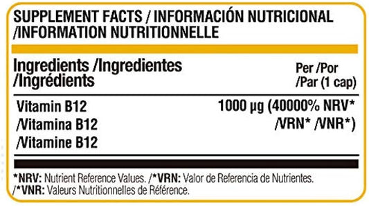 Vitamina B12 90 Vegancaps - NUTRIFIT